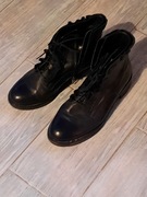 GINO ROSSI Botki Damskie 39 Skóra Naturalna Czarne Sznurowane Zamek