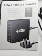 Nowa ładowarka USB-C 440W – 8 portów .wtyczka UK
