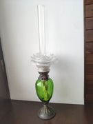 Stara francuska mini lampka naftowa cynkal, szkło nr 338