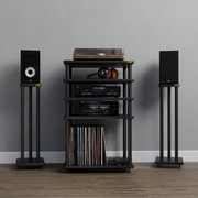 Szafka audio regał hifi na gramofon stojak na winyle kolumny głośnikowe 