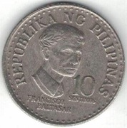 Filipiny 10 sentimos centymów 1976 -  17,5 mm