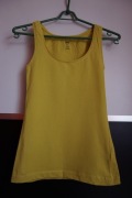 top koszulka bokserka żółta xs 34 h&m bawełna pima cotton