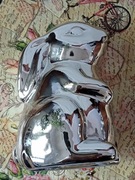 Duży królik w kolorze srebrnym o wysokim połysku 19/10