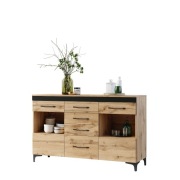 Komoda  Wt Barek LED Wotan + czarny loft 