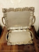 Zestaw 2 metalowych tac PRL 