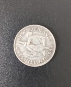 Nowa Zelandia One Schilling 1944. Srebro.