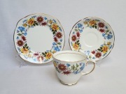 Filiżanka, spodek i talerz Duchess England Bone China