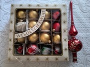 Bombki + szpic zestaw PRL 