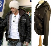 Beckham David SUPERDRY kurtka skórzana skóra M/L motor pilotka kaptur y1k