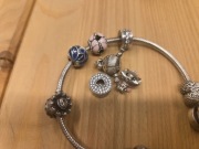 Bransoletka PANDORA oryginał, 10 elementów, paragony, certyfikaty