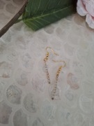 Kolczyki handmade srebro pozłacane z naturalnych kamieni cytryn