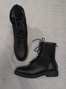 Nowe czarne eleganckie rockowe ażurowe zasuwane buty botki ok. 36 - 37