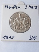 Niemcy, Prusy, Wilhelm II, 2 marki 1913 bitwa pod Lipskiem