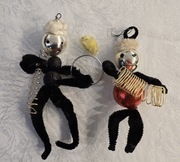 Bombki pajacyki PRL 2 szt kominiarz retro ozdoby choinkowe zabawki pajace