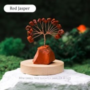 Drzewko Szczęścia JASPIS CZERWONY – Bonsai 6cm + Srebrne Pudełko