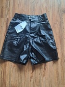 nowe czarne spodenki z eko-skóry rozmiar na metce S ale to chyba XS