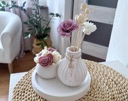 Zestaw Dekoracyjny: Wazon, suszki Tacka + Bukiet z wosku Prezent