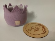 Opaska korona prążek bawełniany Lila