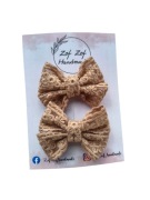 Spinki kokardy handmade koronkowe