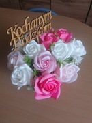 Flowerbox mydlany serce na prezent 