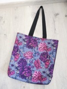 Torba na zakupy shopperka kwiaty hand made   