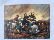 Stary obraz miniatura antyk XVII XVIII wiek olej na blasze miedzianej