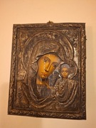 IKONA W SREBRNEJ KOSZULCE MATKA BOŻA KAZAŃSKA