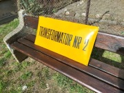 Tablica emaliowana wypukła DUŻA transformator UNIKAT PRL gruba stal