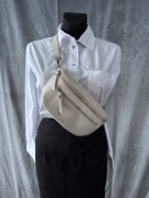 Nerka torebka kremowa skóra naturalna Włoska - nowa