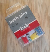 Pinezki do tablic korkowych FLAGI kolorowe 30 szt