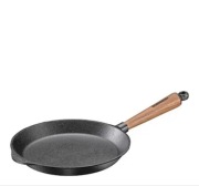 Żeliwna patelnia Skeppshult, drewno orzechowe, patelnia tradycyjna 28 cm