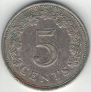 Malta 5 cents centów 1972  23,6 mm nr 2