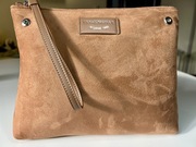 EMPORIO ARMANI SASZETKA TOREBKA KOSMETYCZKA ORGANIZER ZAMSZ BRĄZ NOWA ORYGI