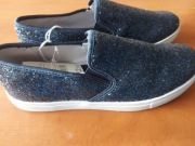 Piękne buty w stylu tenisówki , granat błyszczące kryształki 42/27cm