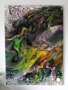 Abstrakcyjny obraz ręcznie malowany.