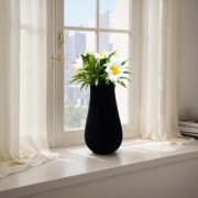 Wazon czarny spiralny nietłukący