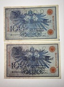 Lot 5 2 banknoty 100 mark 1908 rok Stan BD