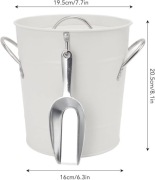 Wiaderko na lód z podwójnymi ściankami, pokrywka i łopatka, nowe