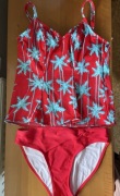 Tankini Freya South Pacific 38D 85D 85E figi 40 L czerwony turkusowy Palmy