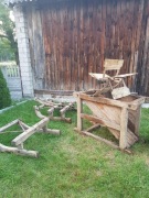 Ozdoba do ogrodu wiatrak zsyp sanie starocie