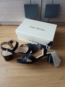 Sandały czółenka na słupku Clara barson 39 czarne