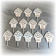 Pikery toppery na babeczki na słodki stół zestaw