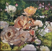 Obraz olejny róże kwiaty