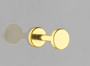 złoty LABRET TYTANOWY G23 INTERNAL z OKRĄGŁYM TOPEM 1,2/6 mm