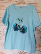 T-shirt dziewczęcy wiśnie 140cm 