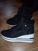 Renee Czarne Sneakersy damskie  za kostke