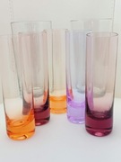 **LUFA kolorowe kieliszki SHOT + long drink Lausitzer Glas 1970+