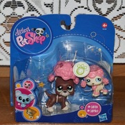 Littlest Pet Shop LPS dog #1519 pudel #1520 oryginalny zestaw Great Dane