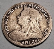 stara moneta 3 Pensy 1901 Anglia Brytania Victoria