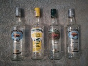 Puste butelki po wódce Żubrówka Biała 0,5 litra, Bison Grass, Cytrynowa mix